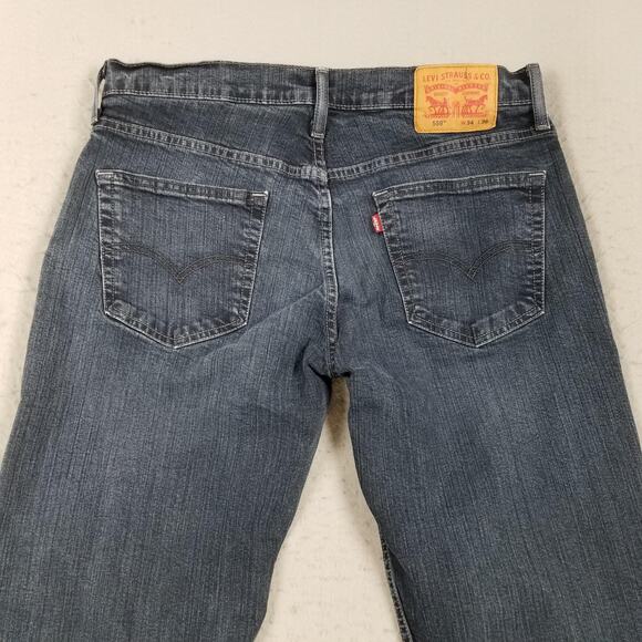 Levis 559 Jeans Mens 34x36 Blue Dark Wash Relaxed Straight Stretch Denim Zip Fly - Picture 6 of 14